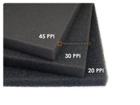 GĄBKA 30ppi 20x20x3cm wkład do filtra CZARNA