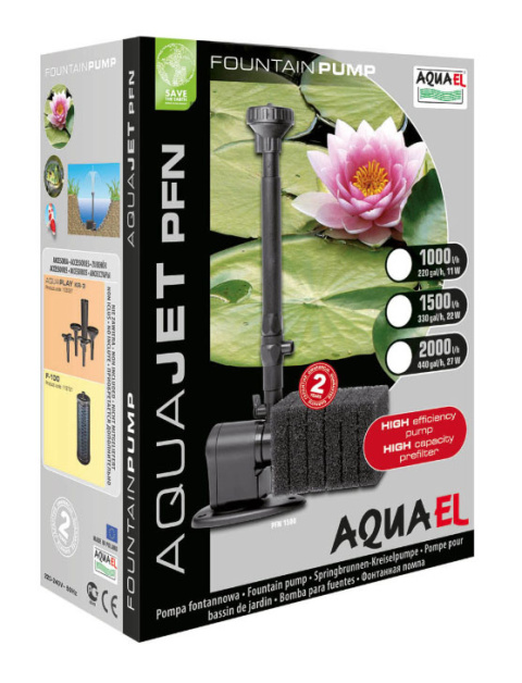 AQUAEL PFN-1000 pompa z fontanną do oczka wodnego 1000l/h 11W