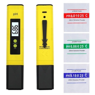 Elektroniczny tester pH z ATC – miernik pH wody z buforami i etui