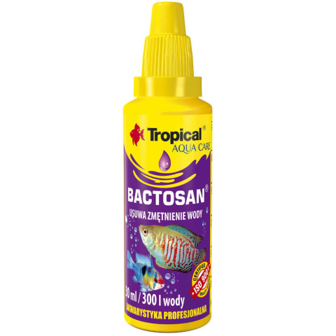 Tropical Bactosan 30ml klaruje i usuwa zmętnienie wody w akwarium