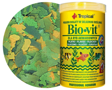 Tropical Bio-Vit 1000ml 200g Pokarm roślinny dla ryb akwariowych