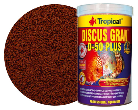 Tropical Discus Gran D-50 Plus 1000ml 440g Pokarm granulowany dla paletek