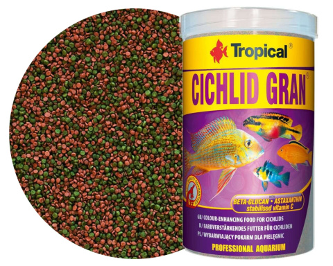 Tropical Cichlid Gran 1000ml 550g Granulowany pokarm dla pielęgnic