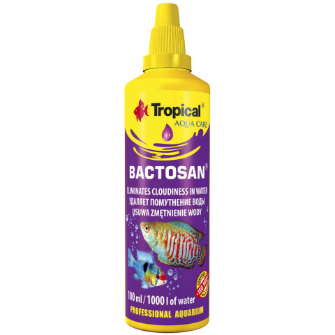 Tropical Bactosan 100ml klaruje i usuwa zmętnienie wody w akwarium