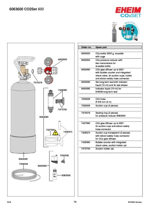EHEIM zestaw CO2 SET600 (6063600) EHEIM zestaw CO2 SET600 (6063600)