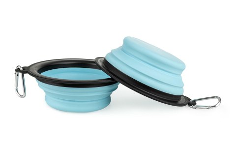 Miska silikonowa turystyczna składana podróżna niebieska M198