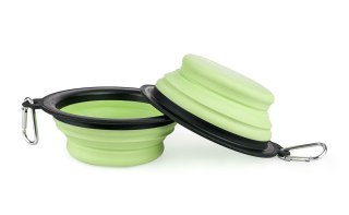 Miska silikonowa turystyczna składana podróżna zielona M197