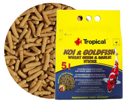 Tropical Koi&Goldfish Wheat Germ&Garlic Sticks 5L/400g - Pokarm dla ryb