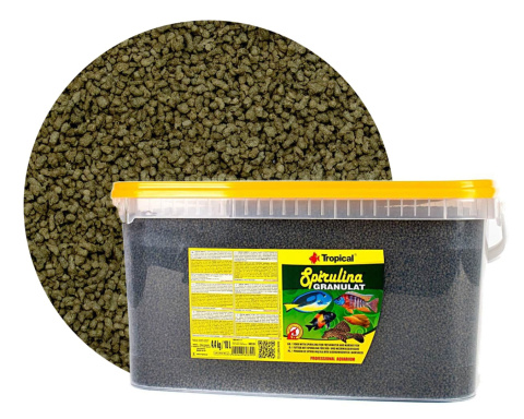 Tropical Spirulina Granulat 6% 10l 4,4kg Pokarm dla ryb z glonami morskimi