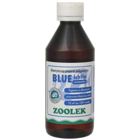 ZOOLEK BLUE Ichtio 250 ml, Preparat przeciw pierwotniakom, glonom, na ospę