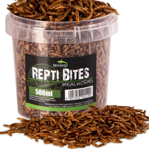 Terrario Repti Bites Mealworms 500ml - larwy mącznika suszone Terrario Repti Bites Mealworms 500ml - larwy mącznika suszone