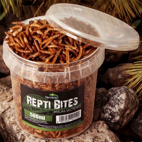 Terrario Repti Bites Mealworms 500ml - larwy mącznika suszone Terrario Repti Bites Mealworms 500ml - larwy mącznika suszone
