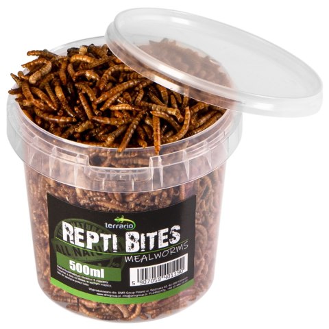 Terrario Repti Bites Mealworms 500ml - larwy mącznika suszone Terrario Repti Bites Mealworms 500ml - larwy mącznika suszone