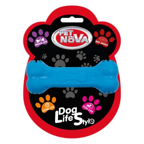 Pet Nova zabawka - kość na przysmaki z aromatem wołowiny niebieska 11cm