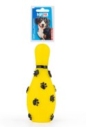 Piszcząca zabawka dla psa | Kręgiel żółty 14 cm