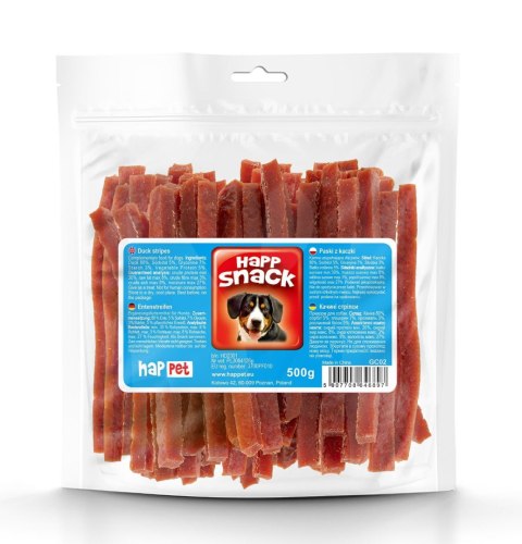 Happet mięsne paski z kaczki – naturalny przysmak dla psa - 80% mięsa 500 g