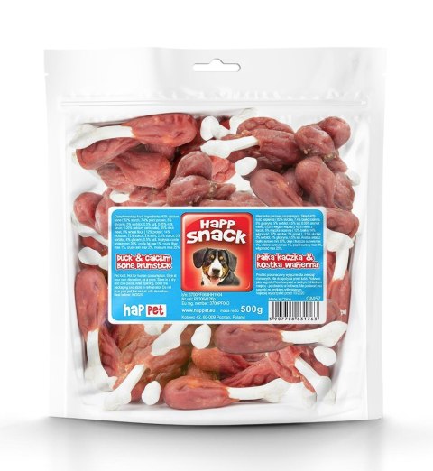 Happet pałka kaczka + kostka wapienna – naturalny przysmak dla psa 500 g