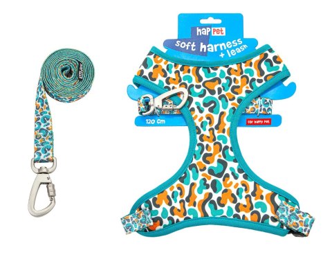 Happet puszorek + smycz „kwiaty” – bezuciskowe szelki dla psa