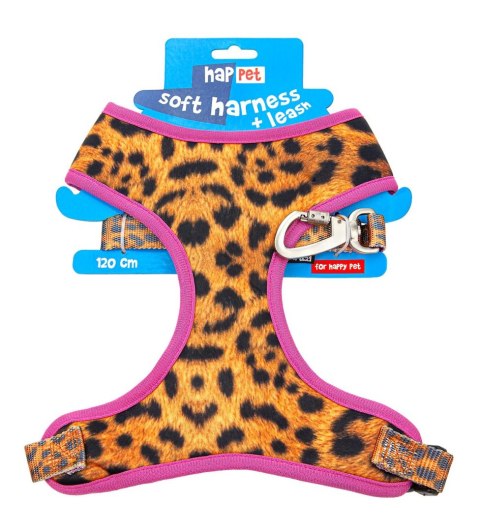 Happet puszorek + smycz „panterka” – bezuciskowe szelki dla psa