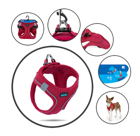 Happet puszorek Air Comfort M – dla psa 6–9 kg lub kota, czerwony