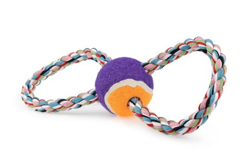 Happet zabawka dla psa – sznurek ósemka + piłka, 28cm do przeciągania