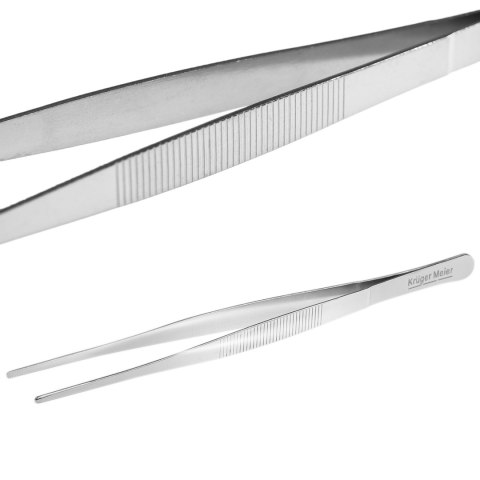 Kruger Meier pęseta prosta 25 cm – kompaktowa, stal nierdzewna