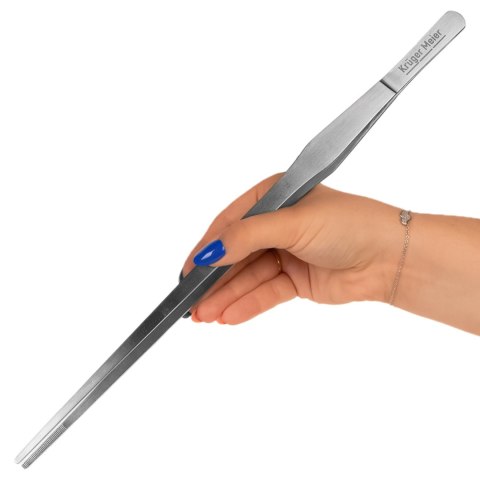 Kruger Meier pęseta prosta 38 cm – stal nierdzewna, precyzyjna