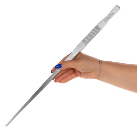 Kruger Meier pęseta prosta 48 cm – stal nierdzewna, precyzyjna