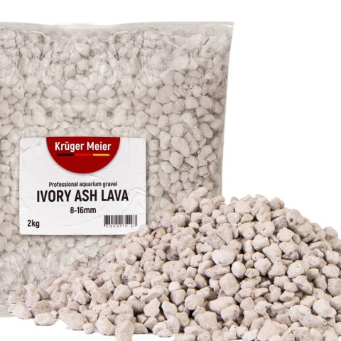Kruger Meier Ivory Ash Lava 8-16 mm - Żwirek do akwarium 2kg