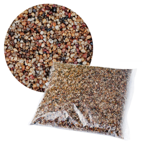 Ciemny żwir rzeczny 1-3 mm, 2 kg – naturalne podłoże do akwarium