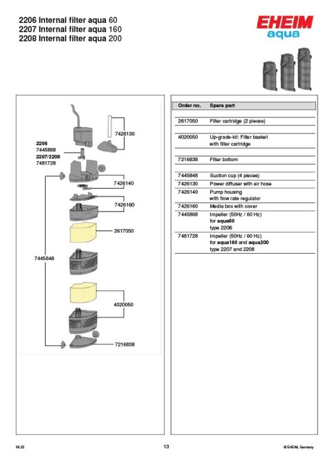 EHEIM aqua 160 – filtr narożny 30–200 l z dyfuzorem i modułami