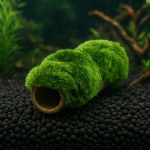 Gałęzatka na rurce bambusa Ozdoba z żywej rośliny Cladophora