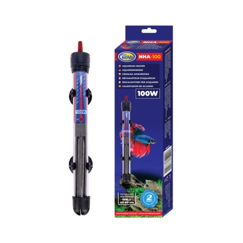 Aqua Nova Grzałka 100W – akwarium 70-100 l, szkło kwarcowe, termostat