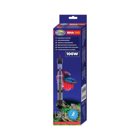 Aqua Nova Grzałka 100W – akwarium 70-100 l, szkło kwarcowe, termostat