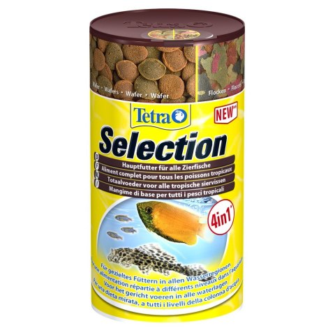 TETRA Selection 100 ml, 4 rodzaje pokarmów podstawowych dla ryb w akwarium (T247550)