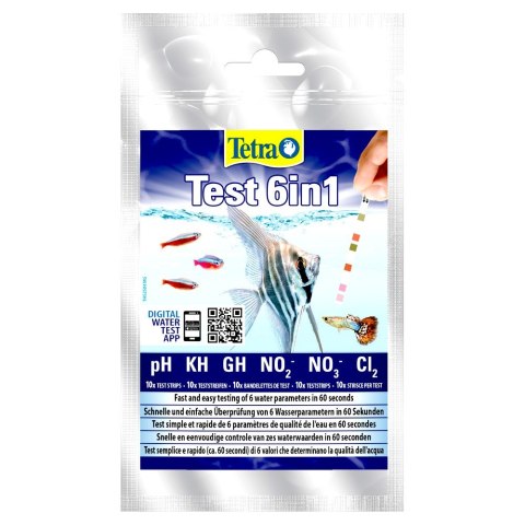 TETRA Test 6in1 10 strips, szybka kontrola wody w akwarium (T283725)