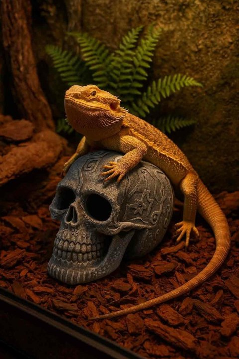 R205 ozdoba terrarium czaszka Muerte