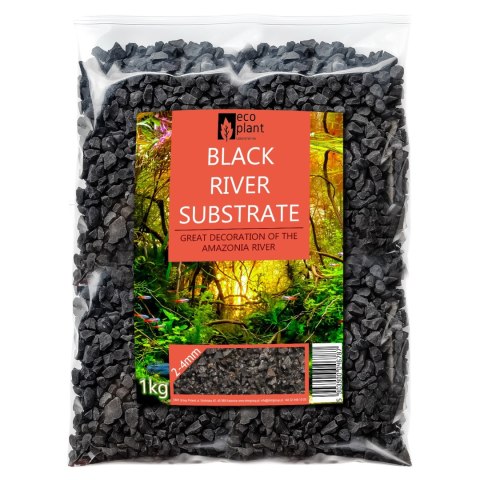 Eco Plant Black River 1 kg – czarny żwirek akwarystyczny 2–4 mm, antyglonowy