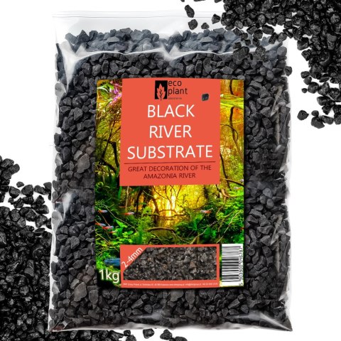 Eco Plant Black River 1 kg – czarny żwirek akwarystyczny 2–4 mm, antyglonowy