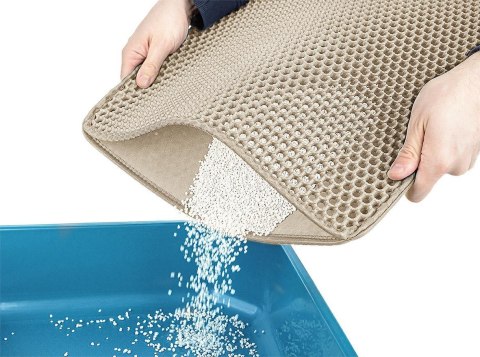 Mata pod kuwetę S 40x50 cm biała kremowa – antypoślizgowa i wodoodporna