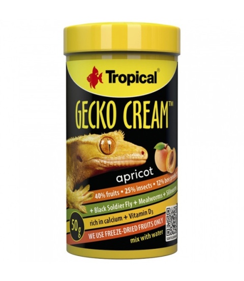 Tropical Gecko Cream Apricot 100ml/50g – mus dla gekonów owocożernych