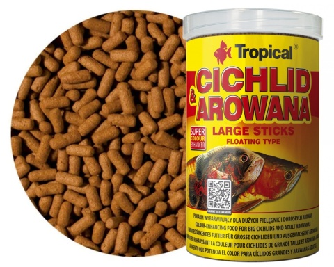 Tropical Cichlid & Arowana Large Sticks 1000ml/300g pokarm dla arowan