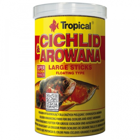 Tropical Cichlid & Arowana Large Sticks 1000ml/300g pokarm dla arowan
