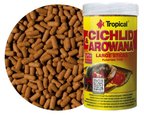 Tropical Cichlid & Arowana Large Sticks 250ml/75g pokarm dla arowan