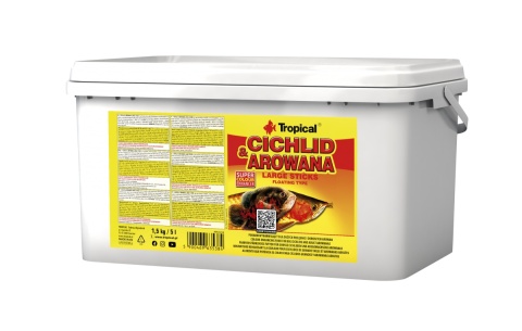 Tropical Cichlid & Arowana Large Sticks wiadro 5l/1,5kg karma dla arowan