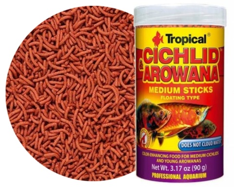 Tropical Cichlid & Arowana Medium Sticks 250ml/90g – pokarm dla arowan
