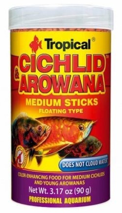 Tropical Cichlid & Arowana Medium Sticks 250ml/90g – pokarm dla arowan