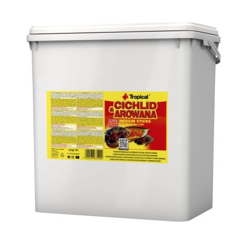 Tropical Cichlid & Arowana Medium Sticks wiadro 10l/3,6kg karma dla arowan