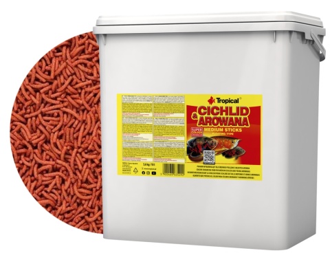 Tropical Cichlid & Arowana Medium Sticks wiadro 10l/3,6kg karma dla arowan