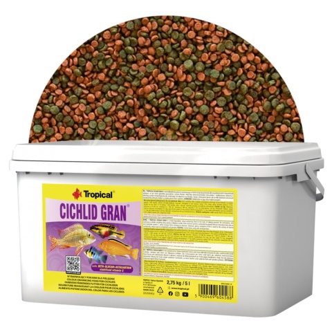 Tropical Cichlid Gran wiadro 5l/2,75kg - granulowany pokarm dla pielęgnic